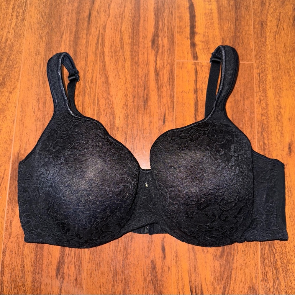 Cacique 42DDD Black Lace Lightly Lined Full Coverage Underwire Bra